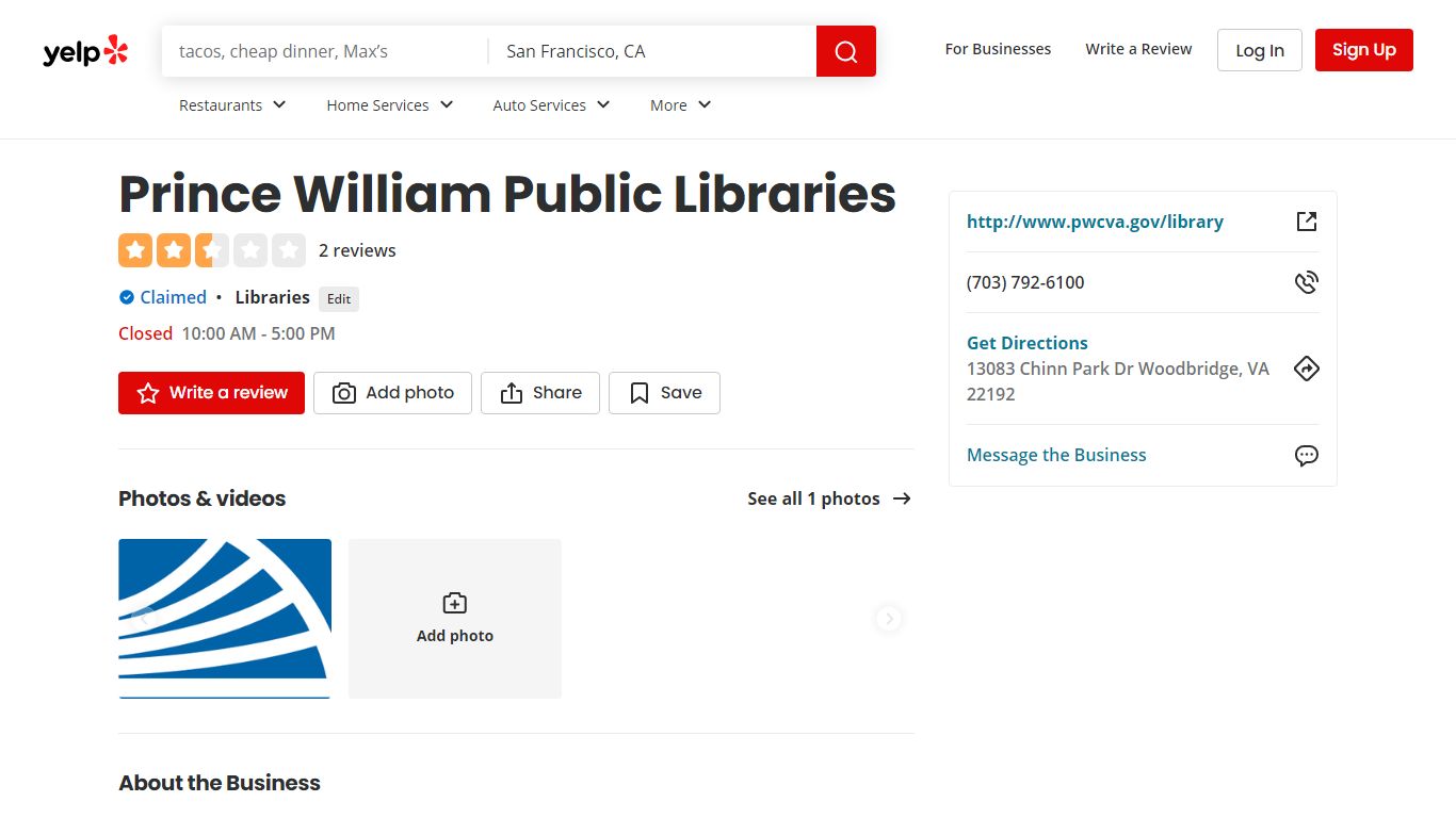 Prince William Public Libraries - Woodbridge, VA - Yelp